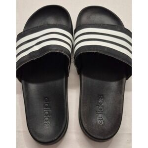 Adidas Adilette Unisex Comfort Slide Sandals, Black & White USED  Size unknown